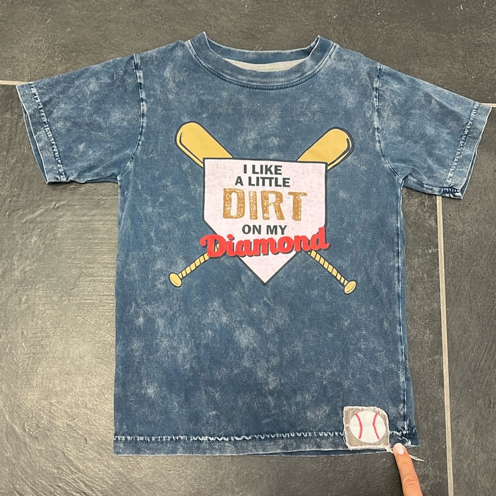 Mish Boys Baseball TShirt “I Like A Little Dirt on My Diamond” size 5